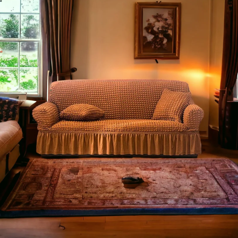 Bubble Turkish Sofa Cover - Light Copper