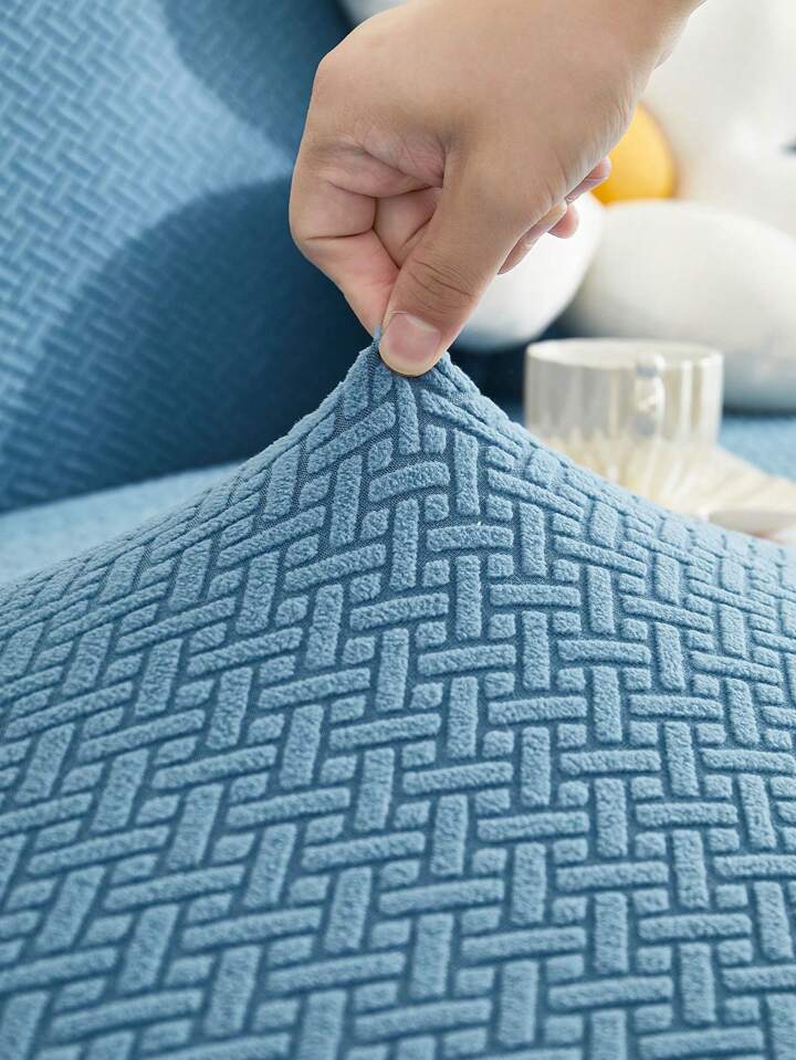 Jacquard Stripe Sofa Cover -zinc