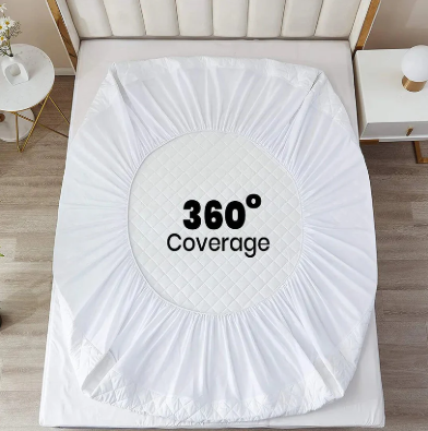 Ultra Soft Cotton Quilted 100% Waterproof Mattress Protector For Double Bed - Grey