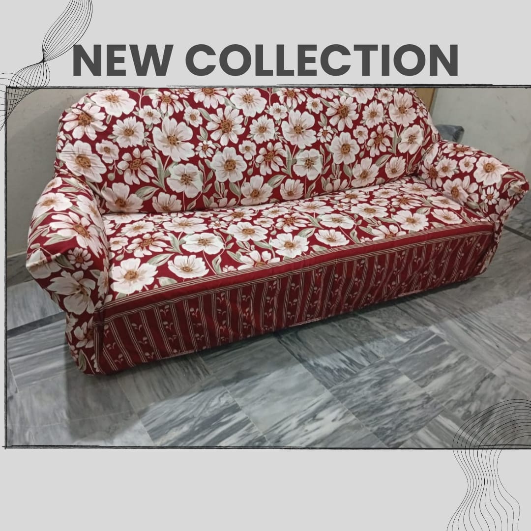 printed sofa cover ( mahroon )