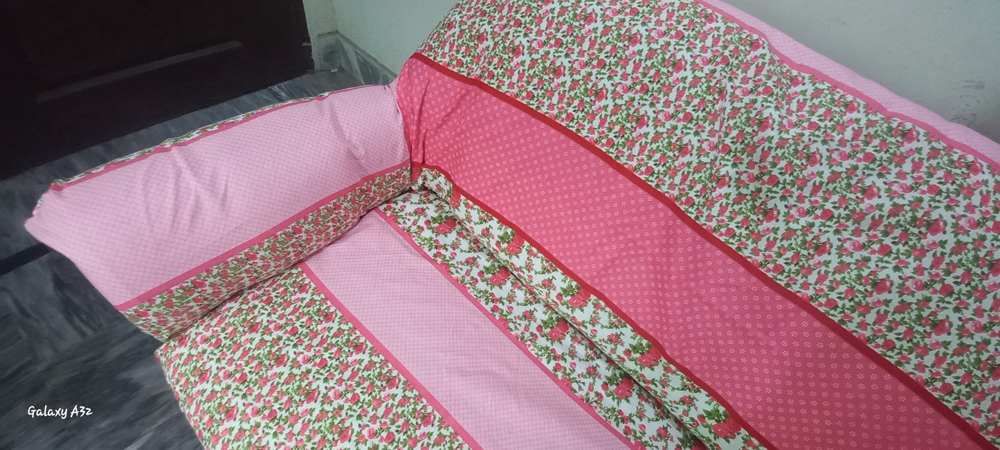 printed sofa cover ( pink )