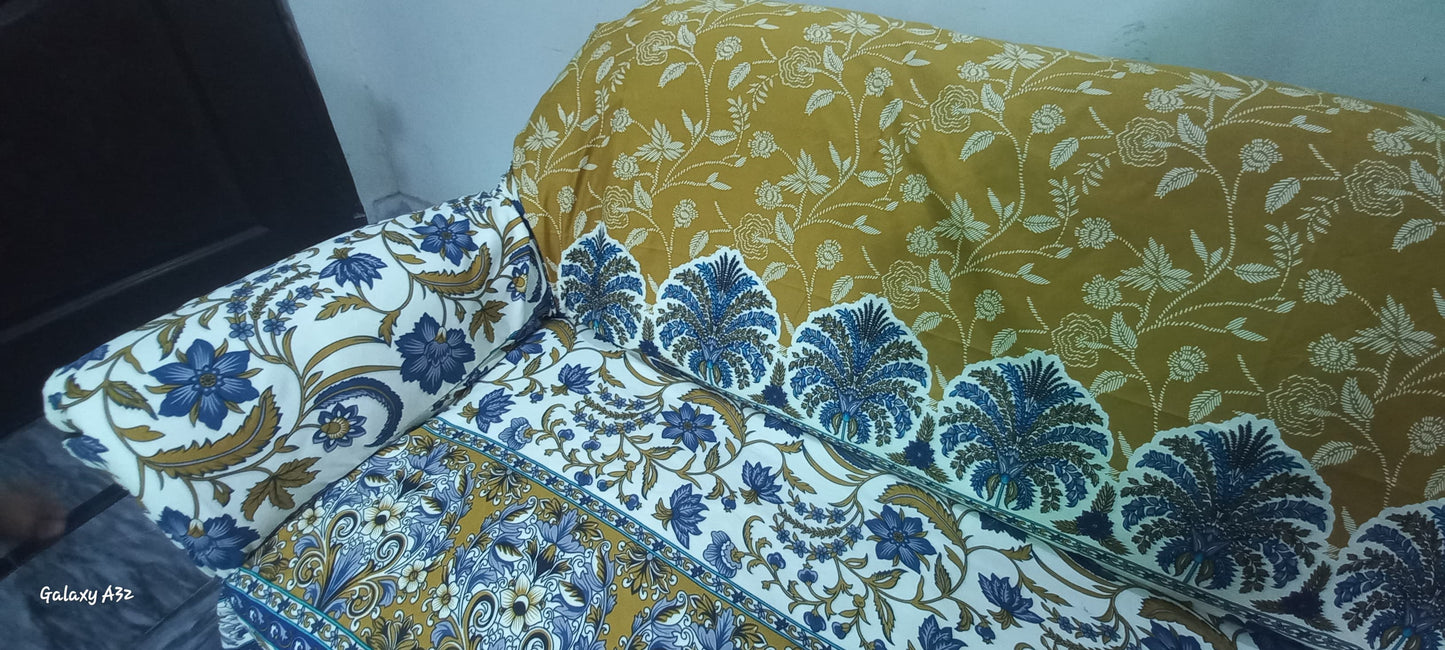 printed sofa cover ( golden )