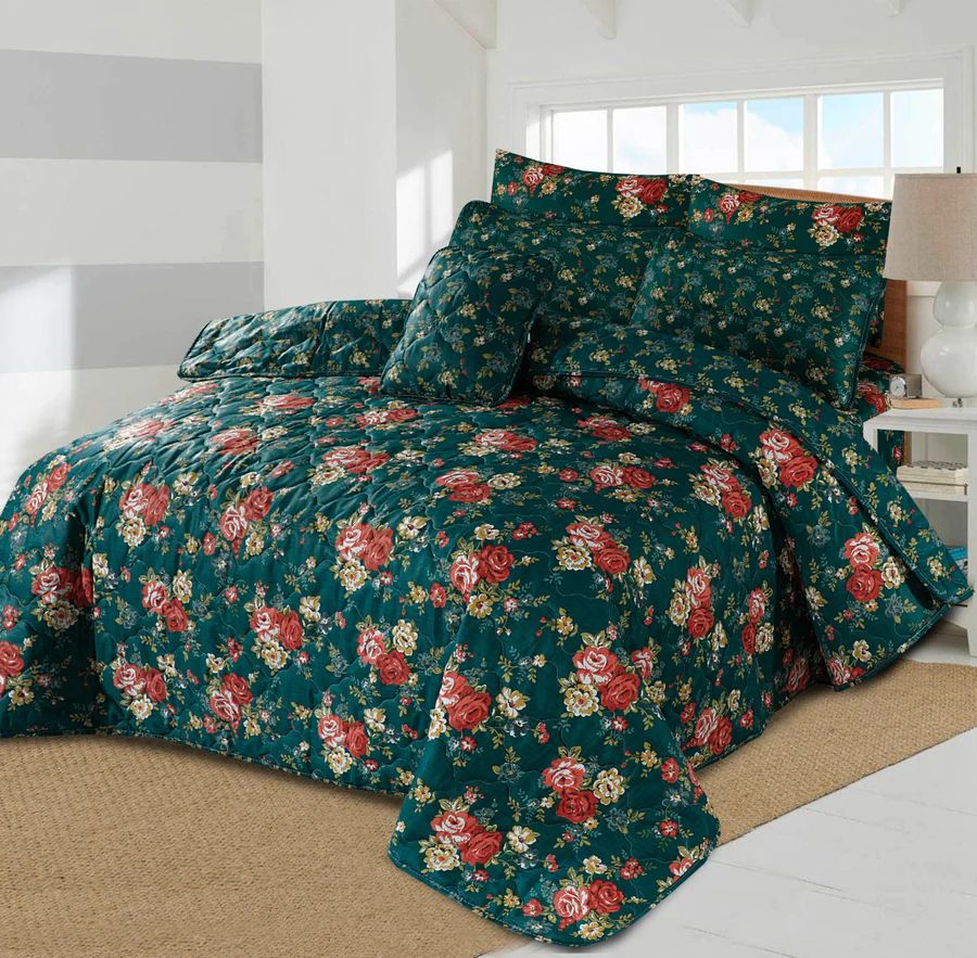 7 Pcs Quilted Comforter Set