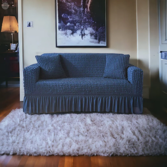 Bubble Turkish Sofa Cover - Light Blue