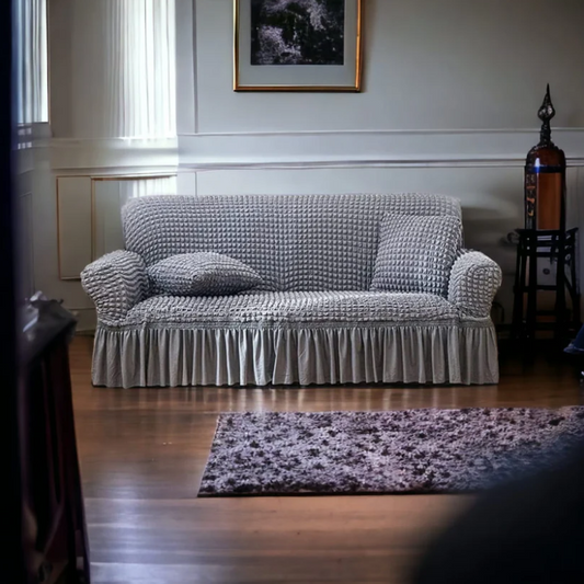Bubble Turkish Sofa Cover - Silver