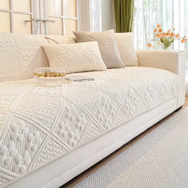 MAT ULTRASONIC SUPER SOFT SOFA COVER ( GOLDEN )