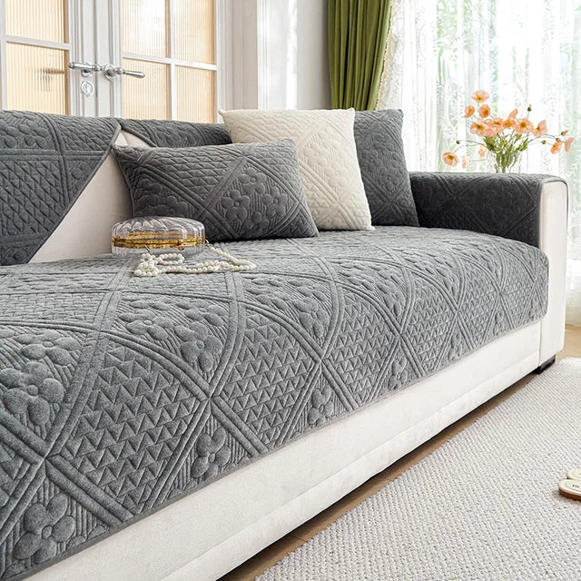 MAT ULTRASONIC SUPER SOFT SOFA COVER ( GRAY )