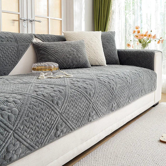 MAT ULTRASONIC SUPER SOFT SOFA COVER ( GRAY )
