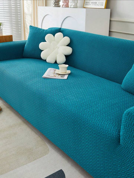 Jacquard Stripe Sofa Cover -zinc