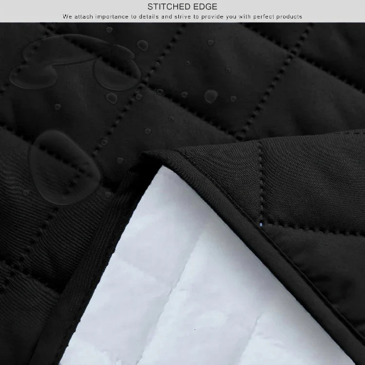 WATERPROOF COTTON QUILTED SOFA COVER - SOFA RUNNERS (Matt Black)