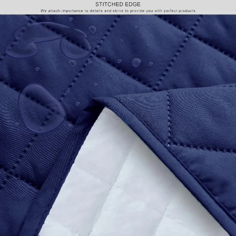 WATERPROOF COTTON QUILTED SOFA COVER - SOFA RUNNERS (Light Blue)