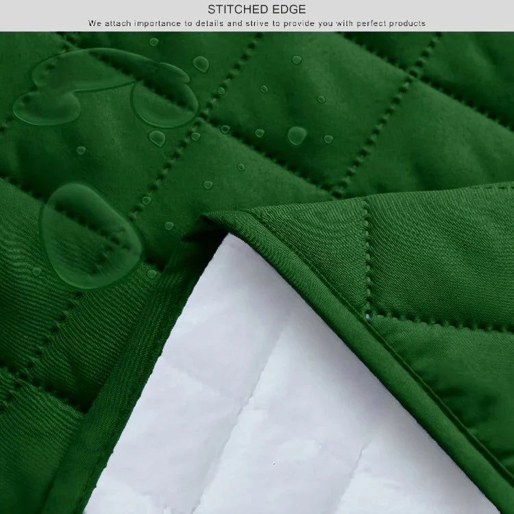 WATERPROOF COTTON QUILTED SOFA COVER - SOFA RUNNERS (Green)