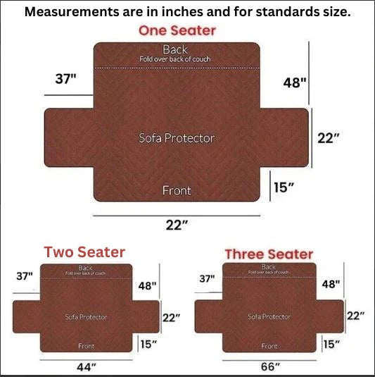WATERPROOF COTTON QUILTED SOFA COVER - SOFA RUNNERS (Hot Maroon)