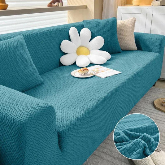 Stripe Jacquard Sofa Cover - ZINC