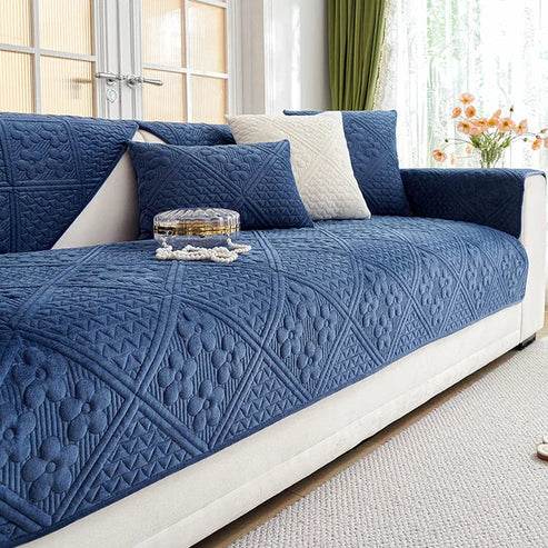 MAT ULTRASONIC SUPER SOFT SOFA COVER (BLUE )